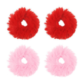 4 Pièces Attaches À Cheveux En Peluche, Corde À Cheveux Imitation Lapin, Accessoires D'Attache De Cheveux Pour Vêtements, Access