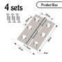 4 Morceaux De Charnières En Acier Inoxydable, Mini-Plans De Pliage, Accessoires En Boîte En Bois Bricolage, Adaptés Aux Projets 
