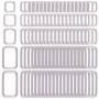 Swpeet 100 Pcs anneau Rectangle métallique assorti, ceinture ceinture boucle pour sacs de ceinture accessoires DIY - 13mm / 15mm