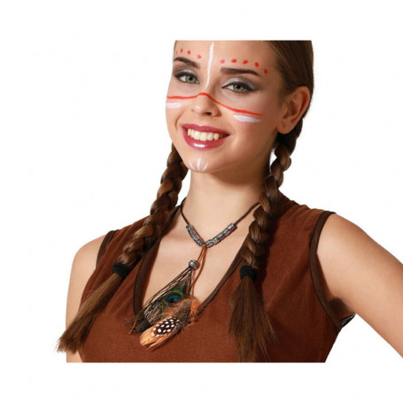Collier Plumes Marron Amérindien 12,99 €