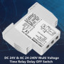 Relais temporisé, interrupteur à retardement du relais temporisé multi-tension à courant continu 24V et alternatif 24-240V avec 