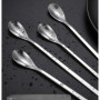 Ensemble de cuillères à Latte Macchiato, 6 pièces, 22 cm - cuillères Longues pour Cocktails et Desserts, Acier Inoxydable Poli, 