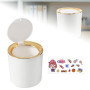 Zuxbolf Petite Poubelle de Table avec Couvercle, Mini Poubelle de Table en Plastique Poubelle de Table avec Pop-up pour Salon Cu