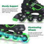 Nattork Blade Patins à roulettes pour garçons avec roue lumineuse, patins à roues alignées vertes lumineuses pour l'extérieur et