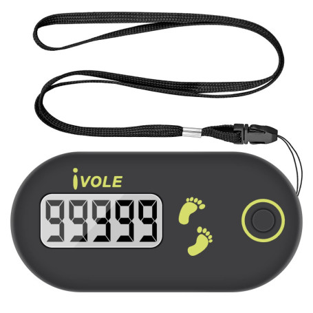 Podomètre Clip, Czemo Mini Podomètre pour Marcher avec Lanière, Podomètre en Temps Réel, Podomètre Portable pour Le Suivi des Pa
