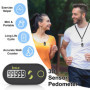 Podomètre Clip, Czemo Mini Podomètre pour Marcher avec Lanière, Podomètre en Temps Réel, Podomètre Portable pour Le Suivi des Pa