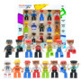 Playmags Ensemble communautaire de 15 Grandes Figurines magnétiques – 3 Pouces Play People, Parfait pour Les Jouets magnétiques 