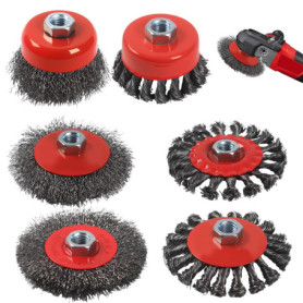 6 Pièces Brosse Métallique pour Perceuse Meuleuse D'angle, Brosse à Ffil Fileté pour Meuleuse D'angle avec Filetage M14, Convien