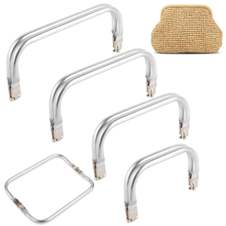 LWMTT 4 Pièces Poignées de Cadre de Sac à Main 15cm 18cm 22cm 25cm Cadres de Sac à Main en Aluminium pour Sac à Main de Bricolag