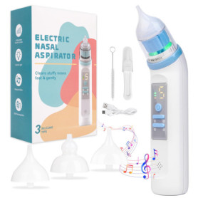 Mouche Bebe Electrique | Mouche Bébé Électrique, Aspirateur Nasal Bebe Electrique avec 3 Embouts En Silicone Souple, 5 Niveaux D
