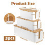 YADOBIG 3 Pièces Boite Rangement Cable, Boite Cache Cable avec Couvercle en Bois Perforé, Cache Multiprise Electrique pour Dissi