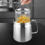 LUOJINYI Pot de Filtre à Huile en Acier Inoxydable, 2L Friteuse a Huile avec Filtre À Mailles Fines et Panier à Friture, Panier 
