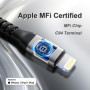 Câble iPhone Apple Certifié MFi, Lot de 2/1M+2M Câble Lightning USB Câble Chargeur iPhone Nylon Cordon iPhone Fil Chargeur iPhon
