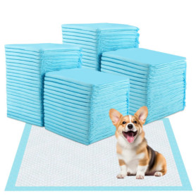 Zosenyer 100 Pièces Alaise pour Chien, 60 × 60cm Tapis Absorbant Chien, Tapis de Propreté Bebe avec 6 Couches de Conception Etan
