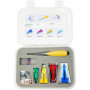 ANCLLO Kit de Fabrication de Biais en Tissu avec alène, Aiguilles à Perles, Pince de Reliure réglable, Presse à Pied – Kit Prati
