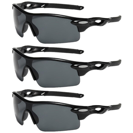 3 Pièces Lunettes de Soleil de Sport, Lunettes de Soleil Polarisées de Sport, Lunettes de Soleil de Cyclisme Polarisées, Lunette