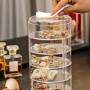 Boîte à Bijoux Rotatif, Petite Boîte à Bijoux Transparente Avec Couvercle, Boîte De Rangement Pour Bijoux, 5 Niveaux Boîte pour 
