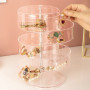 Boîte à Bijoux Rotatif, Petite Boîte à Bijoux Transparente Avec Couvercle, Boîte De Rangement Pour Bijoux, 5 Niveaux Boîte pour 