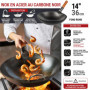 YOSUKATA Woks Et Poêles à Frire 36 cm - Wok à Fond Rond Pré-assaisonné - Wok Acier Carbone Noir - Compatible Avec Les Cuisinière