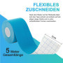 SURFOU Strap Sport Tape Kinesiologie, 2 Rouleau 5cm X 5m Bleu + Noir, Adhesive Forte, Bande Élastique Taping Récupération, Pour 