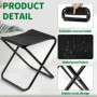 2 Pièces Tabouret Pliant Portable, Siège de Camping Portable, Mini Chaises Pliantes en Plein Air avec Sac de Rangement, Siège Pl