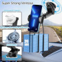 MOSOTECH Support Téléphone Voiture, Porte Téléphone Voiture Ventouse pour Tableau de Bord Pare-Brise, Réglable Support Rotation 