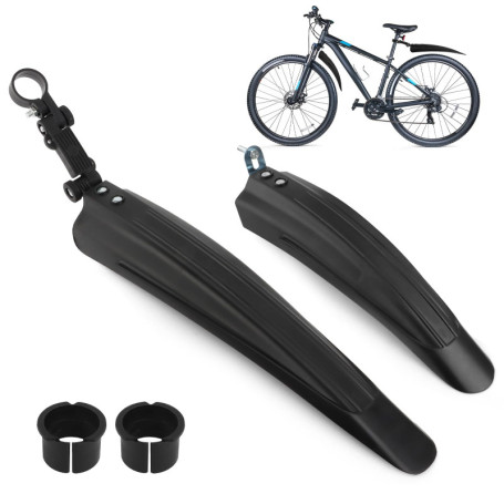 Garde Boue de Vélo pour 20-26 Pouces Roues, Montagne Cyclisme Arriere VTT, Kit Garde-Boue Avant Arrière Universelle, pour Selle 