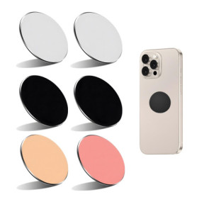 6 Pièces Plaques Metalliques pour Support Magnétique pour Telephone de Voiture, Metal Fines Plates avec Adhésif pour Support Voi