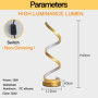 Mille Lucciole 2 Pack Lampes de Chevet LED Lampe de Table Spirale 16W 4500k lumière naturelle lampe de table Or moderne haute lu