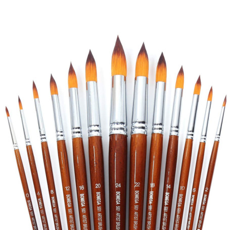 Lot de 13 Grands pinceaux Ronds pour Peinture Acrylique, Aquarelle, Huile, gouacheen par étudiants en Art, Professionnels et Art