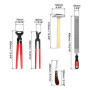 QWORK® Lot de 5 Kit pour Changer de Fer à Cheval, Pince à Sabots - Couteau à Sabot - Râpe à Sabot - Marteau à Sabot - Pince à Ri