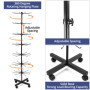 QWORK® Présentoir rotatif en métal à 7 niveaux pour chapeaux, bijoux, chaussettes et foulards en soie, avec roulettes