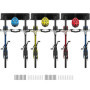 QWORK® Support mural pour vélo, porte velo mural réglable pour 6 vélos et 3 casques, pour garage, maison