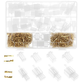 QWORK® 480 Pièces connecteur automobile, fiches plates 2 3 4 6 broches pas 2,8 mm, mâles et femelles, boîtier de fiche & sertiss