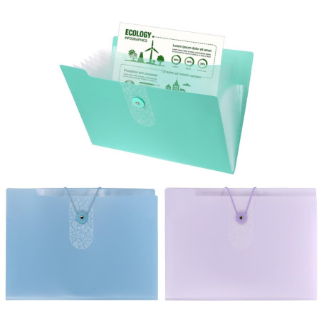 QWORK® Lot de 3 Trieur Document A4 à 12 Pochettes, Pochette Trieur avec Onglet d'index - Idéal pour les professionnels et les ét