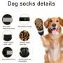 AOOTUERL Lot de 2 paires de chaussettes antidérapantes pour chien - Protection des pattes - Réglables - Antidérapantes - Pour év