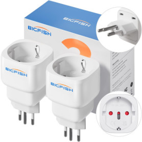 Bigfish Adaptateur Prise Suisse 2 pièces, Adaptateur France vers Suisse, Adaptateur de Prise Suisse Type J pour Les Maldives, Le