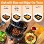 NAROSEBE 2 Pcs Moule Silicone Air Fryer sans BPA, Panier Silicone Air Fryer Rectangulaire, Moule pour Friteuse à Air 19*14*7cm, 