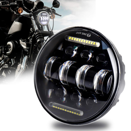 Phare de jour LED avant 14,6 cm, blanc, pour motos Harley Davidson, Sportster, Iron 883, Dyna, Indian Scout