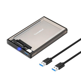 Tccmebius Externe Boîtier de Disque Dur Adaptateur USB 3.0 vers SATA pour 2.5 Pouces 9.5mm 7mm SATA HDD SSD Jusqu'à 6TB, Install