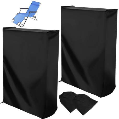Bixury Housse Chaise Jardin Exterieur, 2 Pièces Housses de Chaises de Jardin Longue Pliante, Housse Exterieur Impermeable 420d C