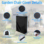 Bixury Housse Chaise Jardin Exterieur, 2 Pièces Housses de Chaises de Jardin Longue Pliante, Housse Exterieur Impermeable 420d C