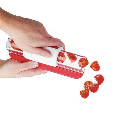 Trancheuse de fruits, trancheuse de tomates/raisins/cerises, gadgets de cuisine de décoration de cuisine de fruits, trancheuse d