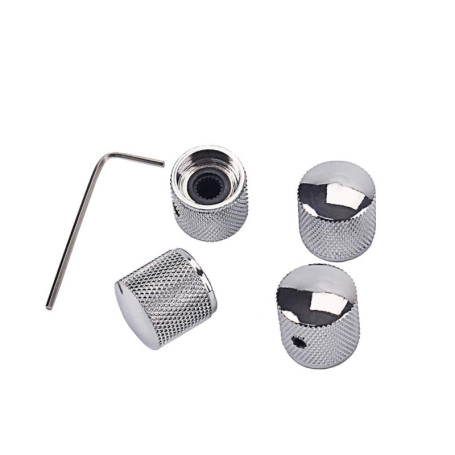 Alnicov Boutons de contrôle de vitesse de guitare Boutons de tonalité de dôme de volume en métal avec clés Allen Jeu de vis pour