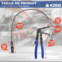WORKPRO Pince à Collier de Serrage Durite avec Câble Bowden de 700 mm, Pince de Serrage à Fil Flexible et Longue Portée, Outil A