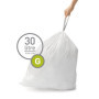 simplehuman Code G sacs poubelle sur mesure, 5 x paquet de 20 (100 sacs), plastique blanc
