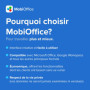 Suite de bureau 4 en 1 MobiOffice Lifetime pour Windows | Licence Lifetime | Traitement de texte, feuilles de calcul, présentati
