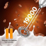 POWSAF Mousseur à Lait Électrique, Emulsionneur à Lait en Acier Inoxydable, 13000 tr/min, Fouet Électrique pour Café, Latte, Cap