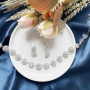Resweky Collier de mariage, boucles d'oreilles, boucles d'oreilles, diamant argenté scintillant, ornements de mariage, ornements