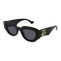 Gucci Gg1421s Lunettes de Soleil, Noir-Noir-Gris, 51 Femme